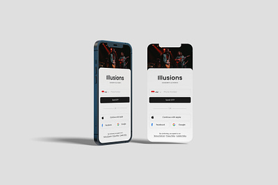 Illusions Events App | Daily UI #001 | Sign up/Log in Page app dailyui design ui ux visual design