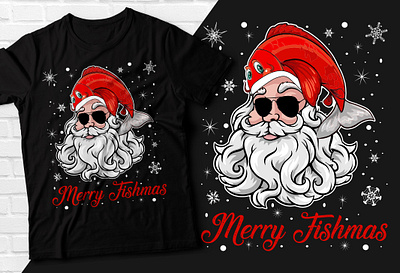 Merry Fishmas T-shirt best selling t shirt branding design graphic design illustration motion graphics tee design typography