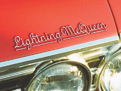 Lightning McQueen - Vintage Car Custom Logo 3d branding car logo custom logo design graphic design logo logo design monoline logo type typography vintage car vintage logo visual identity