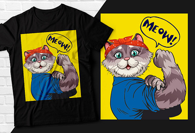 Meow Cat T-shirt best selling t shirt branding design graphic design illustration motion graphics tee design typography