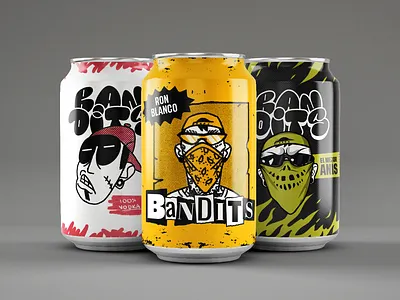 Bandits Can bandit branding can character edgy grunge illustration street urban wanted