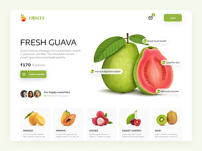 Fresh fruits landing page - Website breakfast clean design fruits landingpage ui webpage website