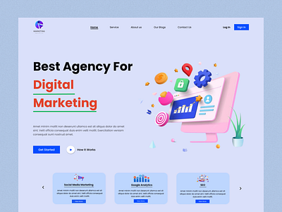 Digital Marketing branding design digital marketing herosection ui ux