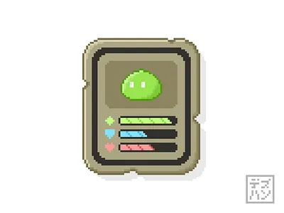 Slime aseprite card dotpict illustration nft pixel pixel art