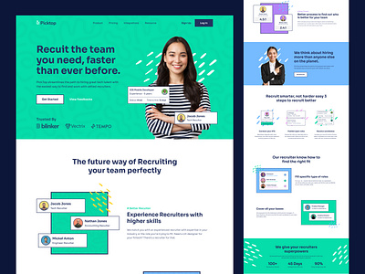 PickTop -hiring platform Website Design employee header hiring hr landing page popular recruite recruiter saas ui ui ux ui design ux uxdesign web design web header web ui website website ui