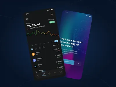Crypto Portfolio Tracker app bitcoin crypto crypto app crypto portfolio design ios iu design mobile app mobile design mobile wallet ui ux