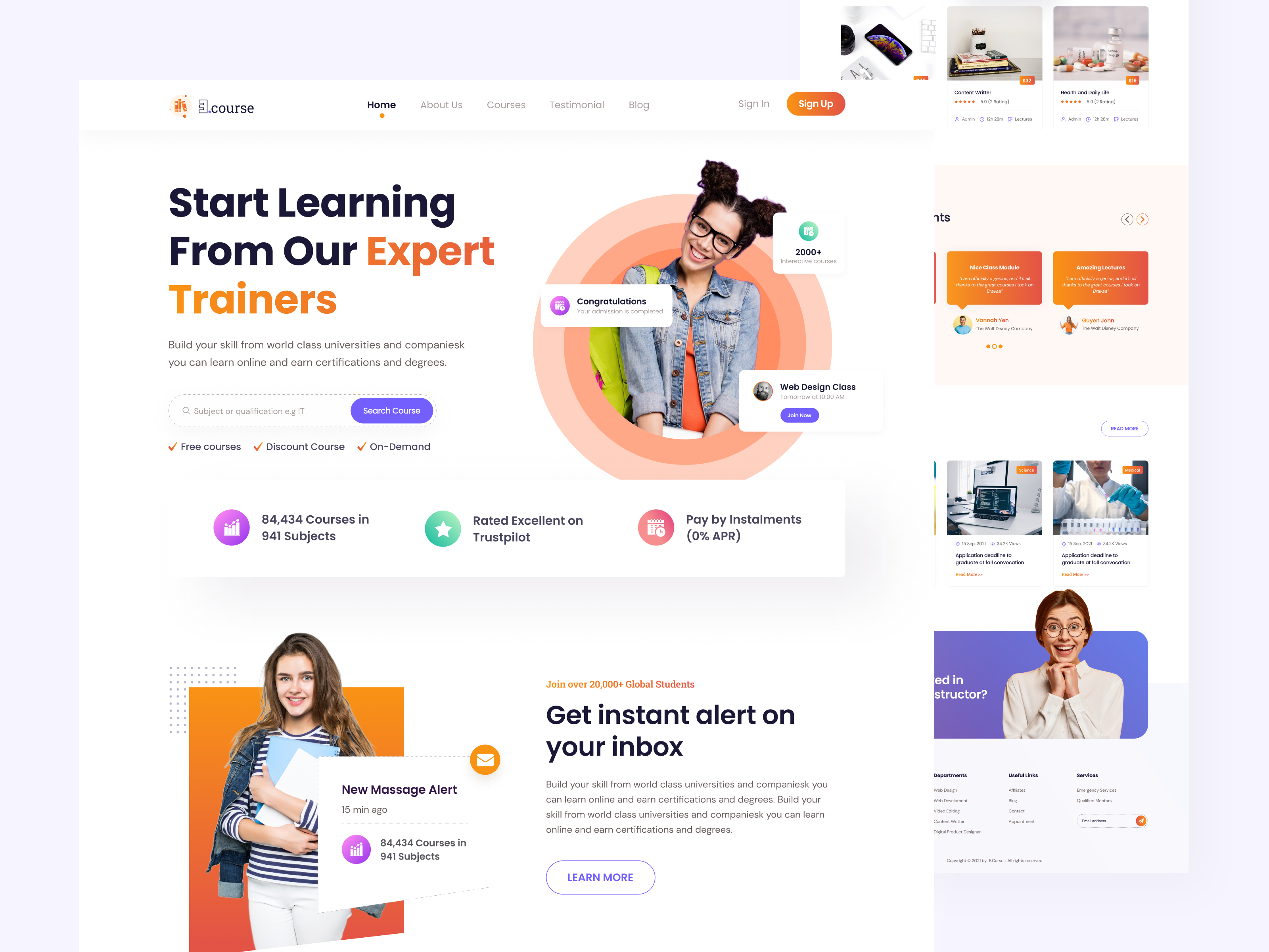 Example of Education Website Design (7 10 Pages)