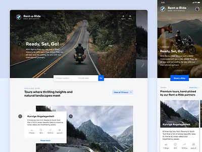 BMW Rent-a-Ride website bmw mobile motorrad responsive ui design web web design website