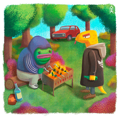 Kebab art character illustration