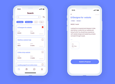 Job search mobile app app design illustration ui ux