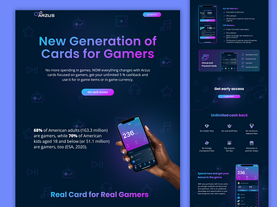 ARZUS Landing Page design graphic design landing logo ui ux