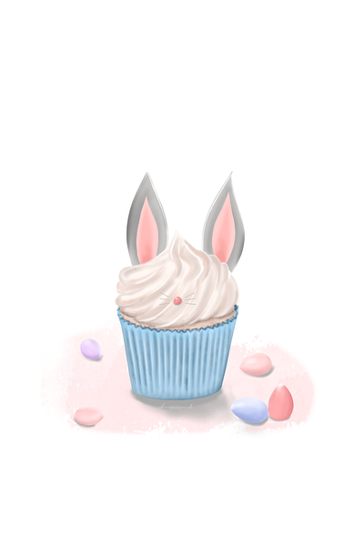 Happy Easter artist bunny cupcake design digital art digital draw digital painting drawing easter illustration procreate illustrator