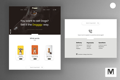 Landing Page UI for Dogggy branding front end dev graphic design home page landing page ui user website