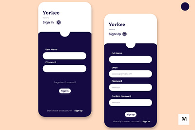 User sign up and sign In form on mobile view. app dev branding graphic design illustraion logo mobile app mobile screens mobile view ui uiux web app website