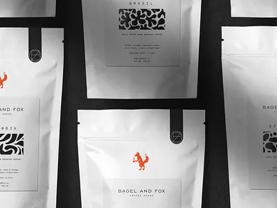 Bagel and Fox branding coffee coffee house coffee shop design fox handdrawn linocut logo packaging