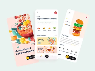 Food Delivery App app burger app clean delivery delivery ui fast food food and drink food delivery app food design food order meat mobile app pizza tracking app ui uiux