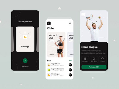 Apps for Tennis Players app app design apps design game interface match mobile mobile ui play shot sport tennis tennis app ui ux