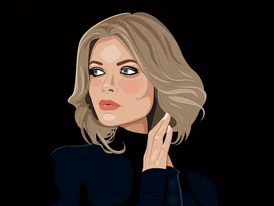 Beautiful woman in black art beautiful black black background design illustration model photo portrait portrait to order present vector woman