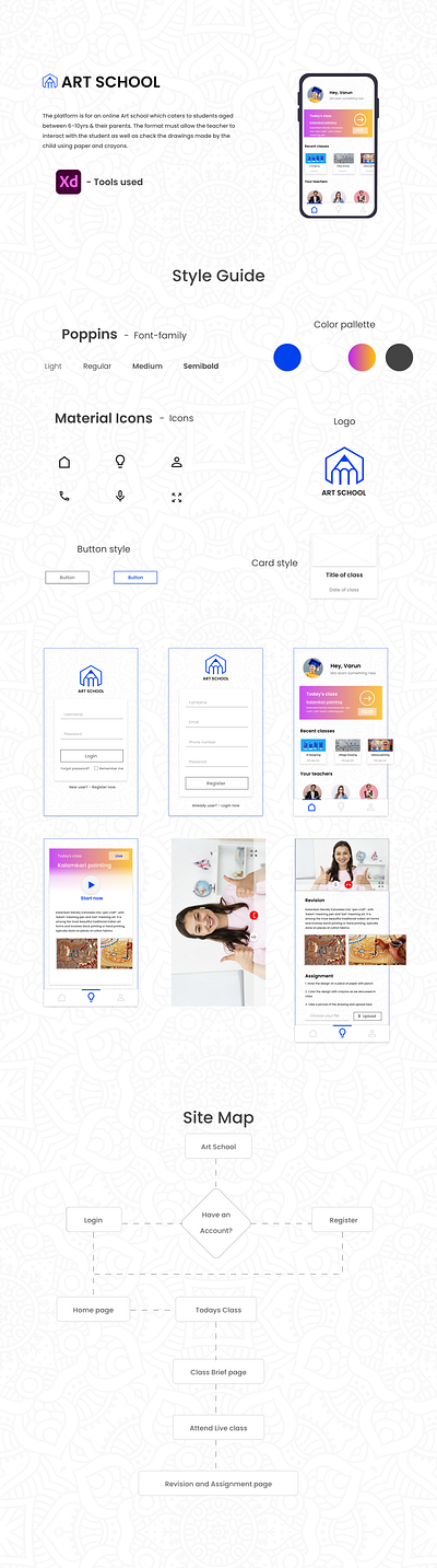 Art Class app art artclass branding design e learning elearning graphic design illustration school ui ux website