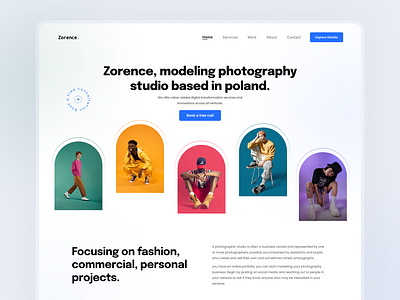 Photography Studio Website branding camera fashion gallery landing page light minimal model modeling photo studio photography picture portfolio portfolio website studio ui uiux ux webdesign website