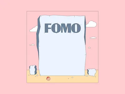 Fomo 2d avatar brutalism character colorful design digital feeling fomo head illustration kapustin mural vector
