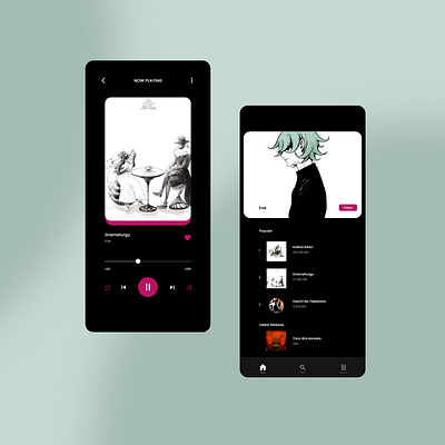 Simple UI Design Music App app branding design graphic design ui ux