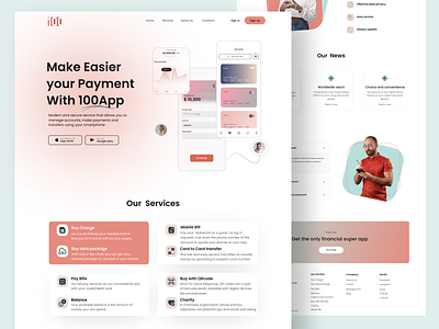 Mobile App Landing app branding design ui ux