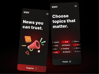 News App app ui concept news news app onboarding