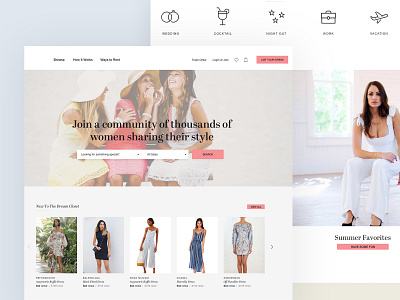 Rent & Borrow Concept clean clothes concept design ecommerce ecommerce design landing minimal pastel color product page shop ui design ux design wardrobe website women