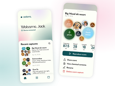 Smell Recording App app concept concept mobile ui