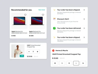 E-commerce Platform Components app design e commerce ui ux