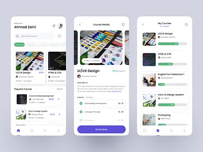 Classes - Online Course Mobile App clean course app design e learning education learning app mobile mobile design online course online school ui ux