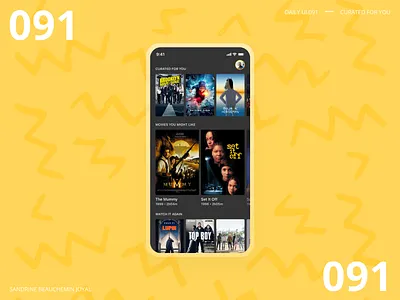 Daily UI 091 - Curated For You curated for you daily ui daily ui 091 daily ui 100 daily ui challenge dark theme design figma for you for you page streaming ui