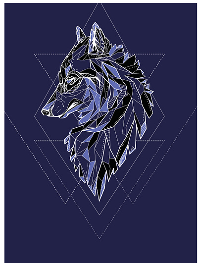 Wolf 2d design gothic graphic design illustration polygons print wolf