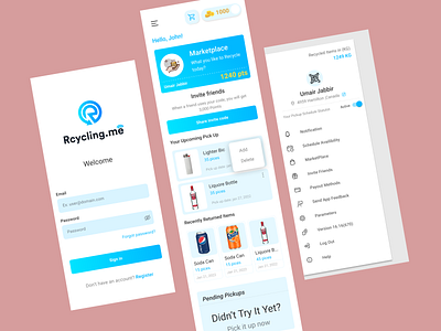 Recycling Ecommerce App android app app design clean garbage interface ios mobile app recycle recycling uix user experience waste waste sorting