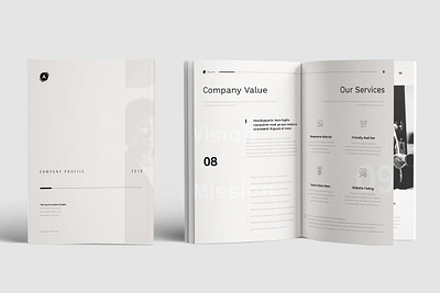 Free Company Profile 3d agency branding brochure company company profile corporate editorial graphic design identity indesign layout letter marketing minimal modern motion graphics profile report ui