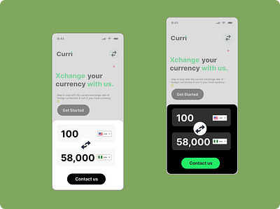 Currency Exchange Modal - Light and Dark Mode app ui ux