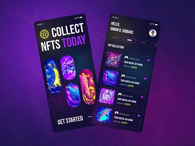 NFT Marketplace Mobile App 3d branding digital art graphic design nft non fungible token ui wallet