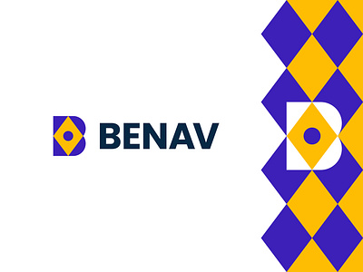 BENAV - Logo Concept abstract arrow b branding clever compass explore flat forward geometry grow icon identity letter logo mark minimal monogram move travel