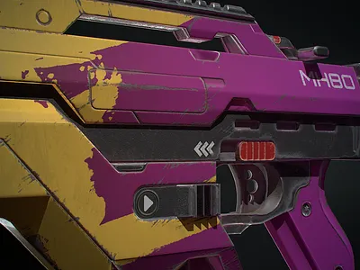 Texturing SMG Weapons 3d graphic design logo ui