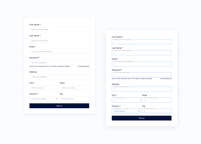 Sign up form component components design product design product designer registration signup form ui ux