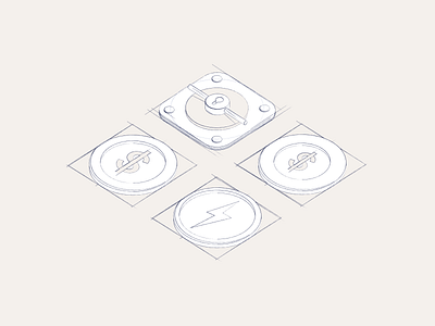 Concept sketches for the isometric icons concept icons illustration isometric sketches ui