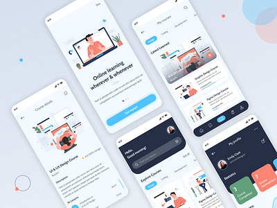Online Learning App 📚 app course design graphic design illustration learning mobile school ui ux