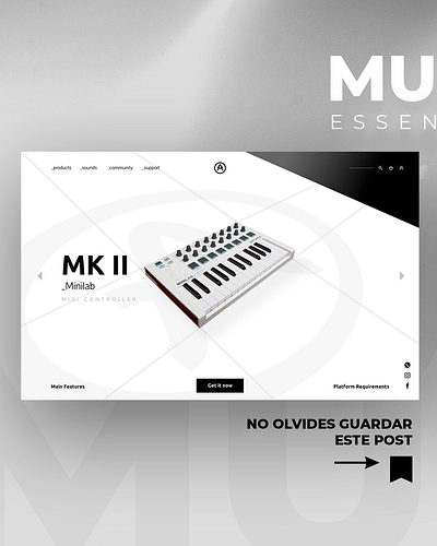 MK II Arturia - UI arturia design gradients graphic design interface landing page midi modern music music production ui ux web design