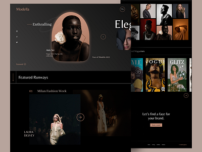 Modella- Modelling Agency Landing page agency art branding design exhibition fashion landing page magazine minimalism modelling photography polaroids portrait runway ui ux