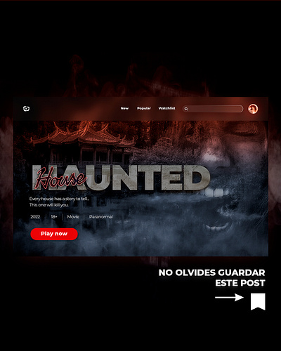 Haunted House - UI gradients graphic design horror house interface landing page modern netflix series suspense ui ux web design