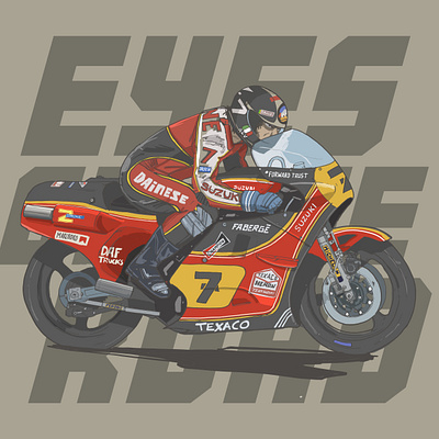 barry sheene tribute design illustration tradicional