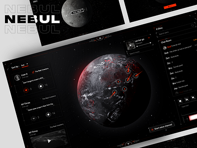 Netlify x FUI 3d dark mode data data visualization e3d earth fui interface social ui uiux ux web website website design