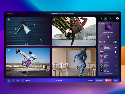 Class Meeting Screen - Versai App class class recording clean dashboard design landingpage manage meeting music player online platform record share screen students meeting ui uiux ux virtual meeting virtual studio web webapps