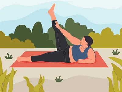 Outdoor Yoga art design exercise flat girl illustration illustrator vector vector illustration yoga